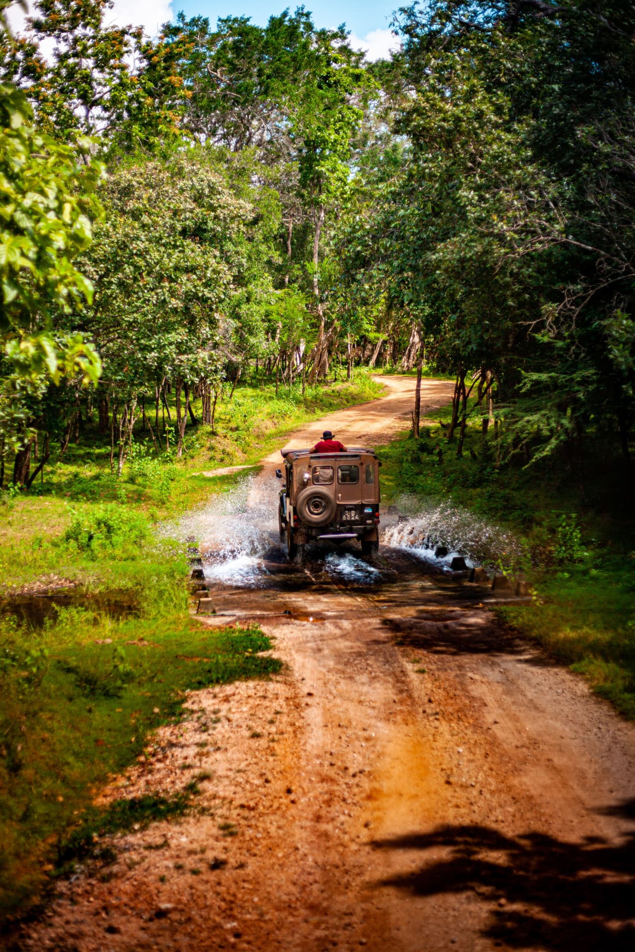 Leopard safari jeep experience in a Sri Lankan national park